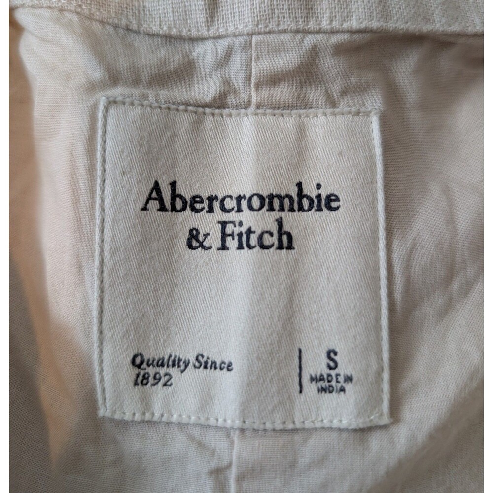 Abercrombie & Fitch Size S The Mara Dress Blazer Vest Mini Linen Blend Oatmeal - Picture 8 of 10